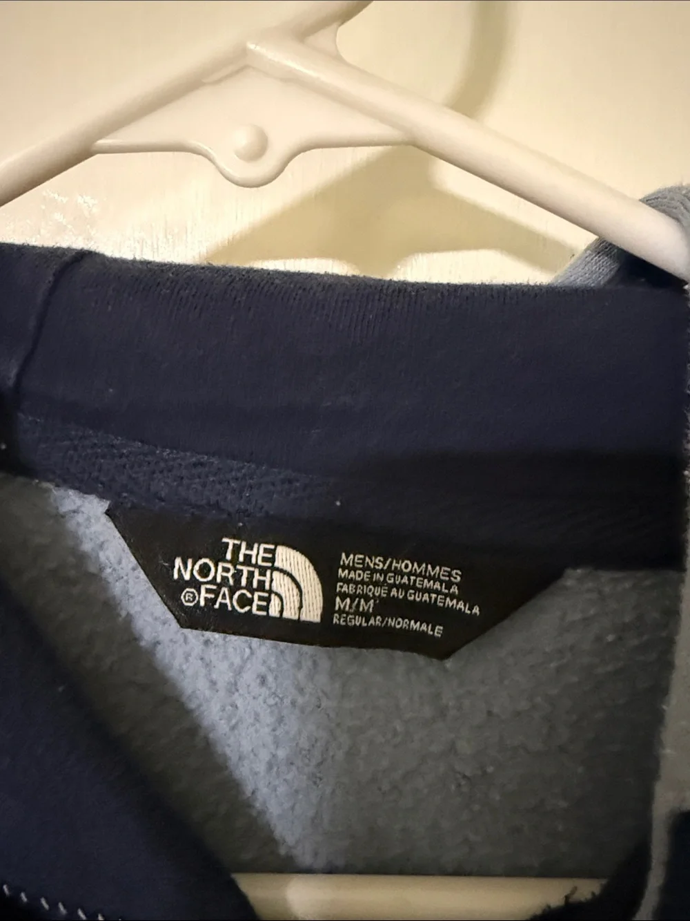 The North Face Light Blue Crewneck Pullover with Navy Logo